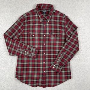 Polo Jeans Co Shirt‎ Mens Large Plaid Flannel Ralph Lauren Cabin Camp Pearl Snap